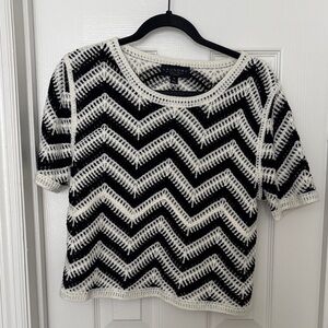 Laundry By Shelli Segal Black and White Knit Top